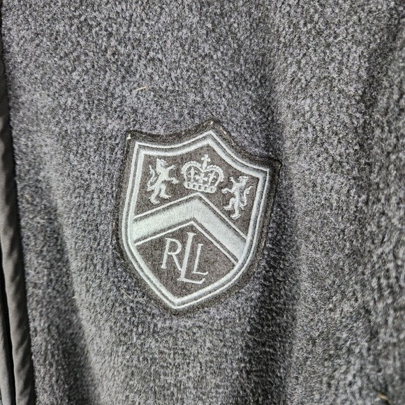 Lauren Ralph Lauren Active Jacket Women's LARGE Black Fleece Full Zip Crest Logo - Picture 3 of 5